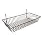 Wire Basket for Gridwall or Slatwall, Steel Construction, Set of 6 - Black