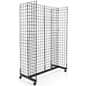 Metal Gridwall Gondola, H Base, 24 x 72 Panels, Wheels - Black