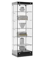 Glass Tower Cabinet Perfect for Displaying Expensive Merchandise Frameless Glass Tower Cabinet