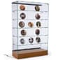 48" Glass Display Case w/Side Lights,Sliding Door,Frameless,Ships Assembled - Cherry