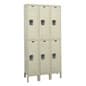 2 Tier Lockers with 6 Compartments, Ventilated, Steel - Beige