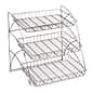3-Tiered Wire Rack Display, Tabletop, 18"w Open Shelves - Silver