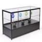 60" Retail Display Case w/Cabinet, Side Lights, Slider Door, Ships Assembled - Black