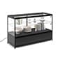 60" Retail Display Case w/ Storage, LED Side Lights, Sliding Door - Black