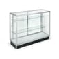 48" Retail Display Case w/Recessed Kickplate, Slider Door, Adjustable Shelves, Silver