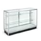 60" Retail Display Case w/Recessed Kickplate, Slider Door, Adjustable Shelves, Silver