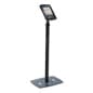Adjustable iPad Floor Stand, Locking Enclosure w/ Exposed Home, CC Reader Compatible