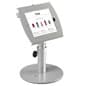 iPad Desktop Stand, Locking Enclosure w/Exposed Home, CC Reader Compatible, Silver