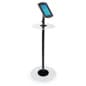 iPad Floor Stand w/ Locking Enclosure, Rotating Bracket & Acrylic Tabletop - Black
