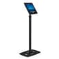 Adjustable iPad Pro Floor Stand, Locking Enclosure w/ Exposed Home Button - Black