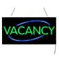 Vacancy LED Sign with Hanging Chain, Rectangular - 23 x 11 Green & Blue