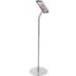 iPad Floor Stand w/ Optional Locking Kit, Tilting Bracket - Silver
