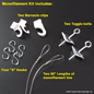 Sign Hanging Hardware with (2) Nylon Lines, Bolts, Hooks and Clips for Ceiling