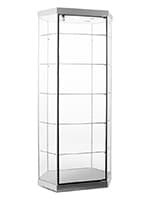 Hexagonal Silver Display Case w/Track Lighting hexagonal display case