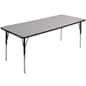 30” x 72” Table with 4 Adjustable Legs, Rectangle - Gray