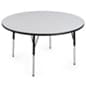 48” Wide Table with 4 Adjustable Legs, Round - Whiteboard