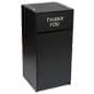 Trash Receptacle for 36 Gallon Bin, Tray Top Rails, THANK YOU Message - Black