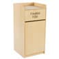 Trash Receptacle for 36 Gallon Bin, Tray Shelf, THANK YOU Message - Maple