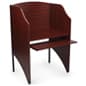 Study Carrel, 32”W x 48”H, Starter Unit, Keyboard Tray, Steel Legs - Mahogany