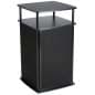 41” Tall Portable Counter with Exposed Shelf & Locking Cabinet – Black