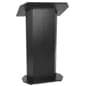 Portable Podium for Floor, Large Reading Surface, Open Back with Shelf - Black