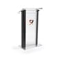 Acrylic and Aluminum Podium, Clear Panel, 2 Color Imprint – Black