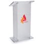 Acrylic Podium for Floor w/ Open Back and Shelf, Custom Printing - Multiple Finishes