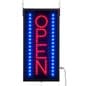 "OPEN" Animated LED Sign with Hanging Chain, Vertical - Red & Blue