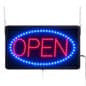 "OPEN" Animated LED Sign with Hanging Chain, Rectangular - Red & Blue