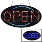 "OPEN/CLOSED" Animated LED Sign with Hanging Chain, Round