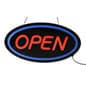 "OPEN" LED Sign with Hanging Chain, Round - Red & Blue