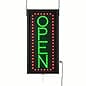 OPEN Animated LED Sign with Chains, Vertical Display - Green & Red