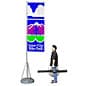 13' Banner Flag Stand with 3 Color Custom Printing, Single-sided
