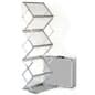 5-Pocket Portable Literature Floor Stand w/ Case, Adjustable Height - Silver