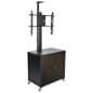 TV Stand w/ Locking Storage, Monitors 30-84", Power Outlets, Camera Mount – Black