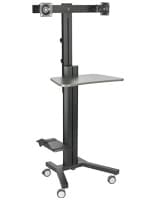 Dual Monitor Sit Stand Cart for Hotels Dual Monitor Sit Stand Cart for Universities