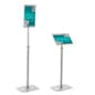 Floor Standing Menu Stand, Snap Open Frame, Adjustable Height