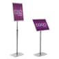 Floor Standing Menu Stand, Snap Open Frame, Adjustable Height
