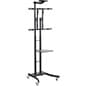 TV Stand with AV Shelf, Fits Monitors 32 to 65", w/ Camera Shelf – Black