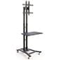 TV Stand w/ Shelf, Fits Monitors 32" to 70", Height-Adjustable – Black