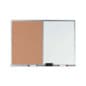 Combination Cork & White Dry Erase Board - Silver