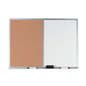 Combination Cork & White Dry Erase Board - Silver
