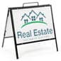 18" x 24" Real Estate Sign Frame, H-Frame Design, Double-Sided - Black