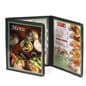 Menu Cover for 8.5 x 11 Menus, Triple Panel (Two-fold), Metal Corners - Black