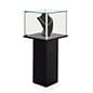21"w Pedestal Showcase with 360 Degree Viewing, Lock, and Leveling Feet - Black