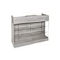 Retail Store Counter w/ Tempered Glass, Adjustable Shelves, Rear Storage