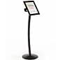 8.5" x 11" Floor Standing Menu Stand, Angled Display, Curved Post - Black