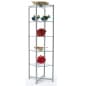 Tiered Shelving Display with 5 Height Adjustable Glass Shelves – Silver