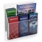 Acrylic Literature Holder, 4"/8.5"w, Wall or Tabletop, Adjustable Pockets - Clear