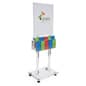22" x 28" Acrylic Floor Standing Sign Holder w/ Literature Pockets, Wheels - Clear